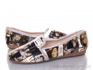 Тапки женские WEspa-Komiks-beige Demur черный оптом от Optomarket