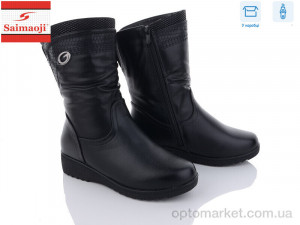 Чоботи жіночі A12-1 Saimaoji чорний оптом от Optomarket
