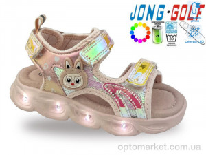 Босоніжки дитячі A20726-28 LED JongGolf рожевий оптом от Optomarket