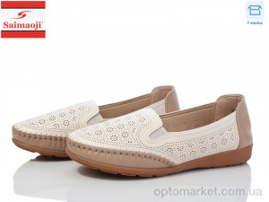 Мокасини жіночі A61-16 Saimaoji бежевий  оптом от Optomarket
