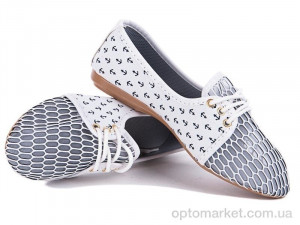 Балетки жіночі Балетка сетка якорь белый Selena  оптом от Optomarket