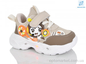 Кросівки дитячі C133-7 LED Lilin бежевий  оптом от Optomarket