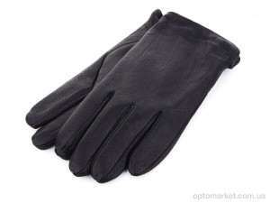 Рукавички чоловічі E0533М шкіра оленя махра Королева чорний  оптом от Optomarket
