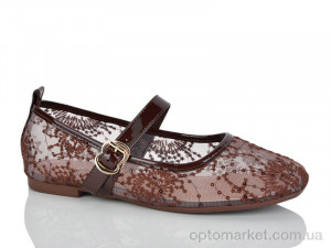 Балетки жіночі E771-5 Loretta коричневий оптом от Optomarket