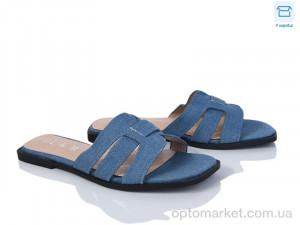 Шльопанці жіночі F176-5 L&M синій  оптом от Optomarket