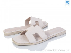 Шльопанці жіночі F180-3 L&M бежевий  оптом от Optomarket