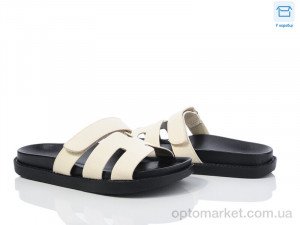 Шльопанці жіночі F902-18 L&M бежевий  оптом от Optomarket