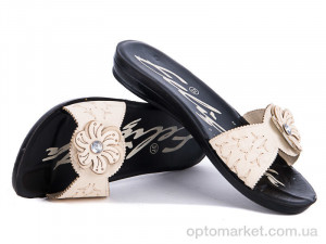 Шльопанці жіночі Феличита тапок бежевый Selena оптом от Optomarket