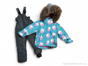 Комплекти дитячі дитячі H106 бірюзовий напівкомбінезон-куртка Jie Relmo блакитний  оптом от Optomarket