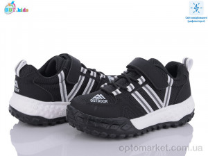 Кросівки дитячі H60-3-5 світловідбивач BBT kids чорний  оптом от Optomarket