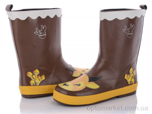 Чоботи гумові дитячі HMY207 коричневый Hemuyu коричневий оптом от Optomarket