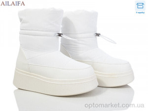 Дутики жіночі HZ22-2 Ailaifa білий оптом от Optomarket