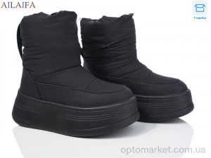 Дутики жіночі HZ26-2-1 Ailaifa чорний  оптом от Optomarket