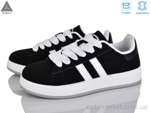 Кросівки жіночі JH200-11 шкіра Stilli чорний оптом от Optomarket