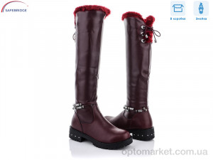 Чоботи дитячі LR01-6 Lilin shoes бордовий  оптом от Optomarket