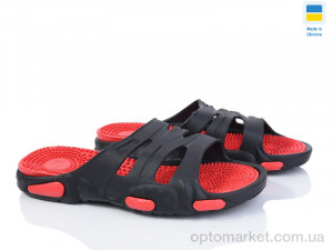 Шльопанці чоловічі N16 чор-червоний Verta чорний  оптом от Optomarket