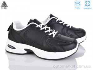 Кросівки жіночі N300-7 шкіра піна Stilli чорний оптом от Optomarket