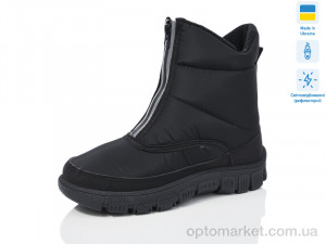 Дутики жіночі N323 чорний світловід. Inblue чорний  оптом от Optomarket