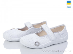 Капці дитячі Оля 851 Waldi білий  оптом от Optomarket