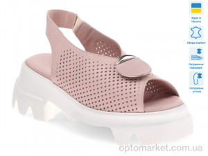 Босоніжки жіночі Prime 0061-470 пудра шкіра літо 2022 Prime рожевий  оптом от Optomarket