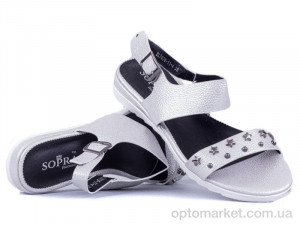 Босоніжки жіночі Prime 141504 срібло Prime срібний  оптом от Optomarket