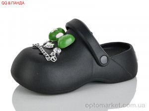 Крокси жіночі QQ72-1 QQ&Панда чорний  оптом от Optomarket