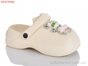 Крокси жіночі QQ72-2 QQ&Панда бежевий  оптом от Optomarket