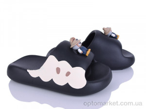 Шльопанці дитячі QQ87-1 Alimama-Girnaive чорний  оптом от Optomarket