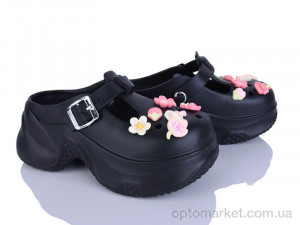 Крокси жіночі QQ89-1 Alimama-Girnaive чорний  оптом от Optomarket