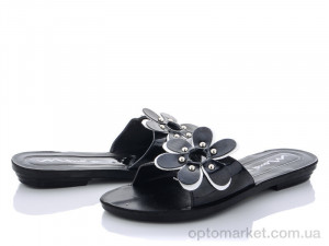 Шльопанці жіночі Ромашка черная Mona чорний  оптом от Optomarket