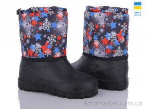 Чоботи з піни дитячі СПП Зірки синій-червоний 2025 Demur чорний  оптом от Optomarket