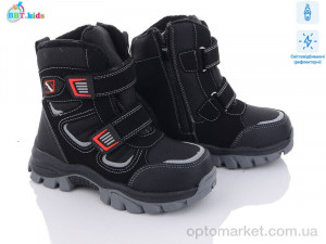 Черевики дитячі T6953-1 світловідбивач BBT kids чорний  оптом от Optomarket