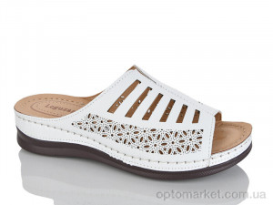 Шльопанці жіночі T720-2 батал Leguzaza білий  оптом от Optomarket