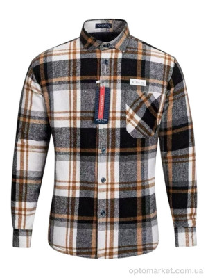 Сорочка чоловічі W2506 brown Ovento коричневий оптом от Optomarket