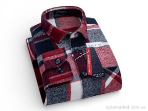 Сорочка чоловічі W2514 bordo Ovento бордовий оптом от Optomarket