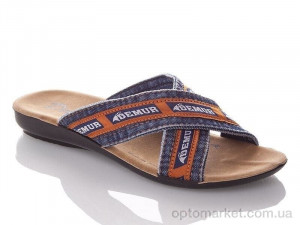 Шльопанці жіночі W3065-blue orange Demur синій оптом от Optomarket