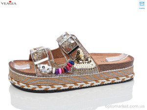 Шльопанці жіночі WK002-3 FAN коричневий  оптом от Optomarket