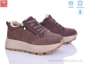 Кросівки жіночі YJ681-3 PLPS коричневий  оптом от Optomarket