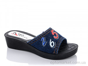 Шльопанці жіночі ЖК011 джинс Oscar синій  оптом от Optomarket