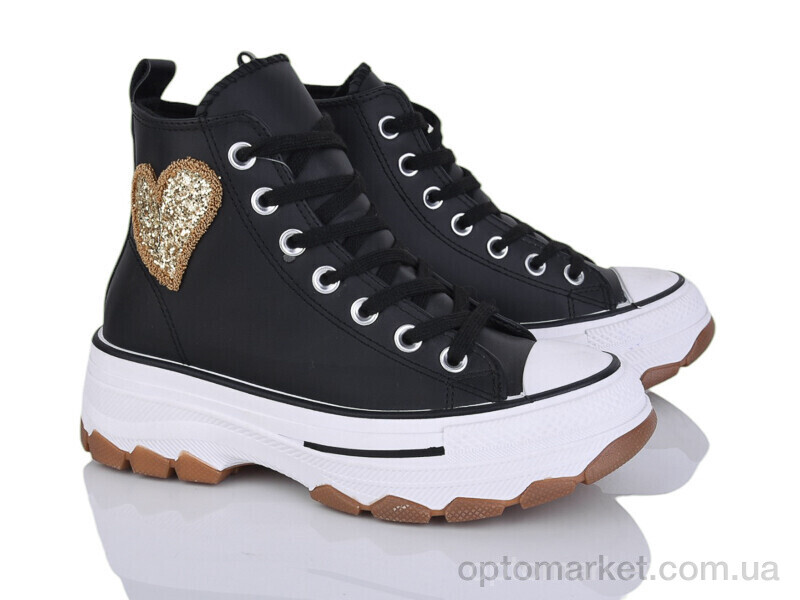 Купить Кеди жіночі D2399-1 Girnaive чорний, фото 1