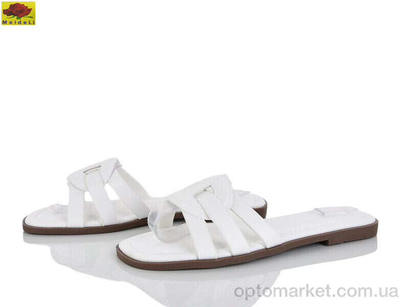 Купить Шльопанці жіночі D505-11 Mei De Li білий, фото 1