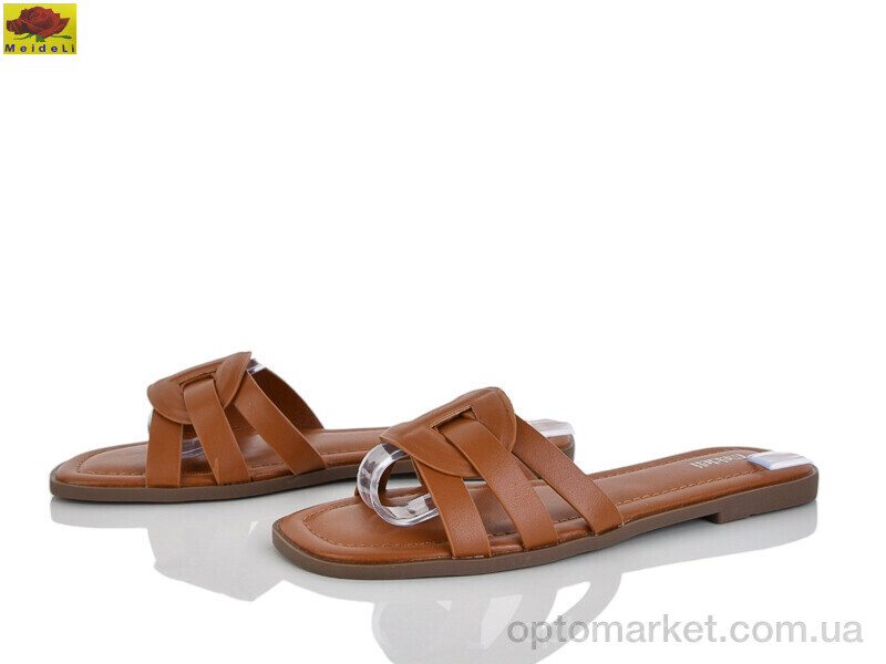 Купить Шльопанці жіночі D505-9 Mei De Li коричневий, фото 1