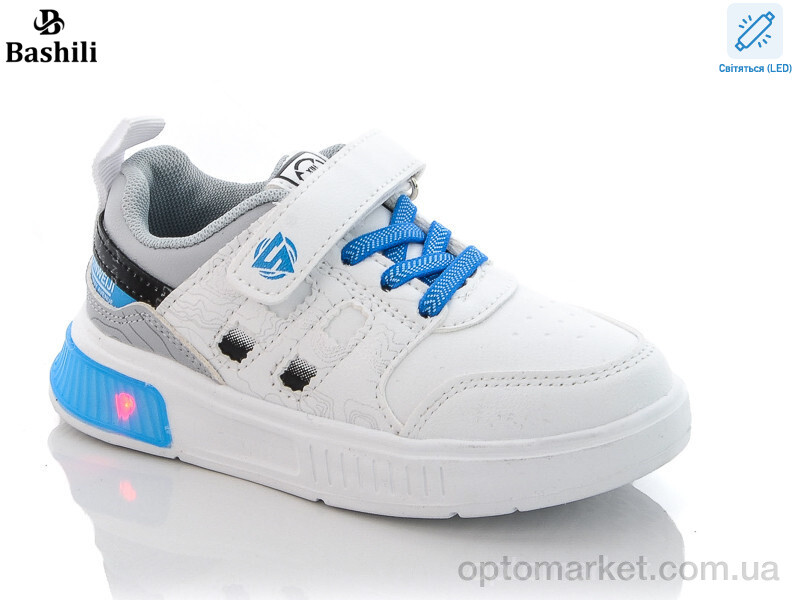 Купить Кросівки дитячі D802-1K LED white-blue Башили білий, фото 1