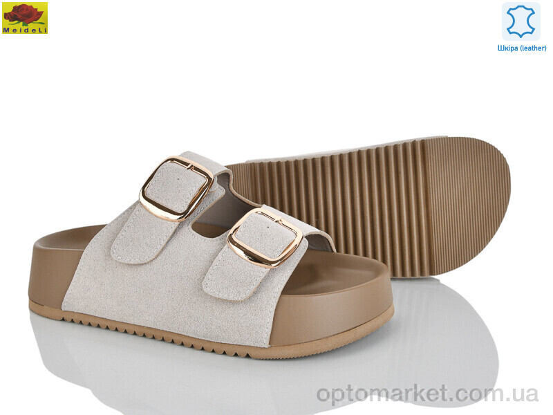 Купить Шльопанці жіночі D86-12 Mei De Li бежевий, фото 1