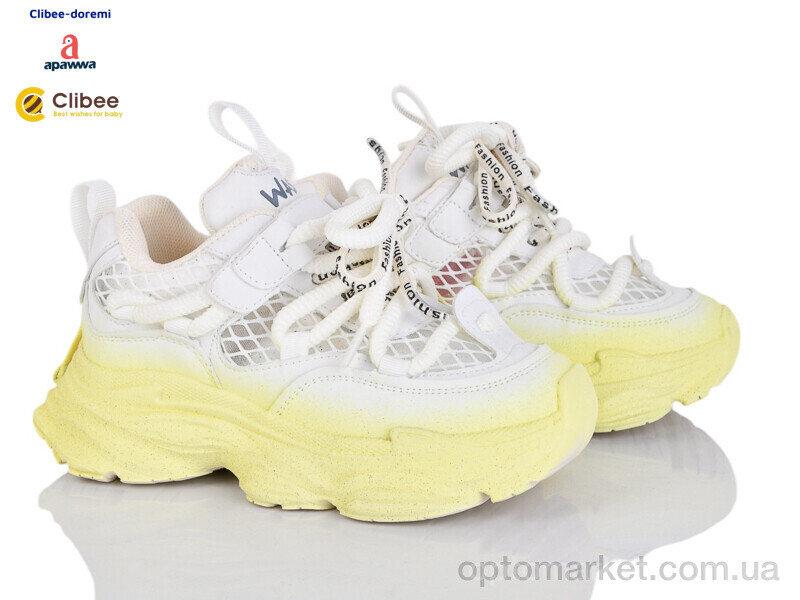 Купить Кросівки дитячі D86609-1 white-yellow Apawwa білий, фото 1
