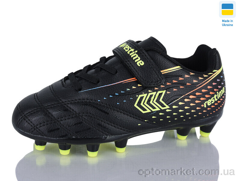 Купить Футбольне взуття дитячі DDB26713-2 black-lemon Restime чорний, фото 1