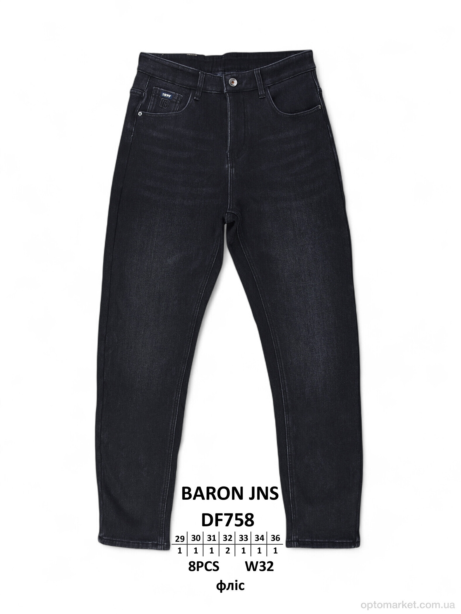 Купить Джинси чоловічі DF758 фліс Baronjns чорний, фото 1