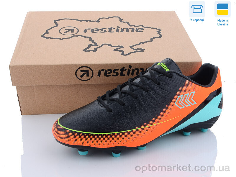 Купить Футбольне взуття чоловічі DM023027-2 black-orange Restime чорний, фото 1