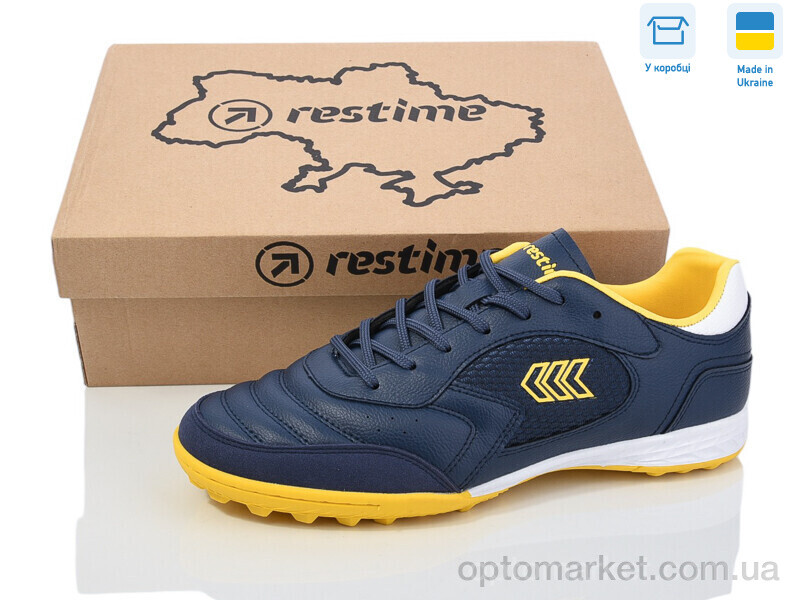 Купить Футбольне взуття чоловічі DM024409-1 navy-yellow Restime синій, фото 1