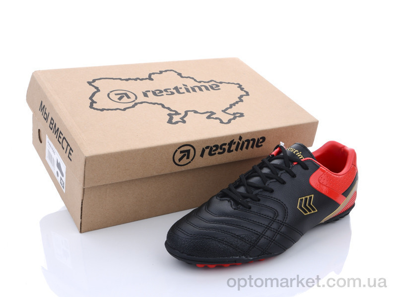 Купить Футбольная обувь мужчины DMB21505-1 black-red-gold Restime черный, фото 1